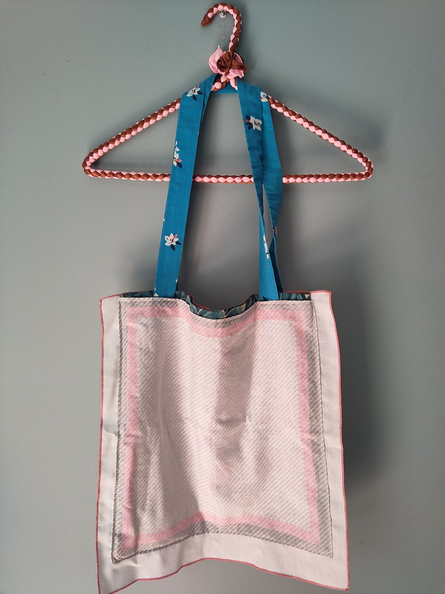 Teal Tones/70's Napkins | Vintage Textile Tote