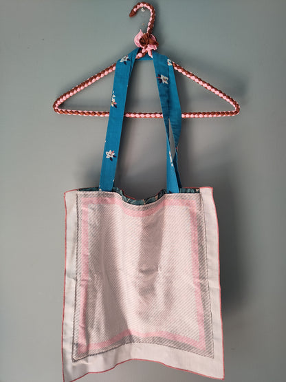 Teal Tones/70's Napkins | Vintage Textile Tote