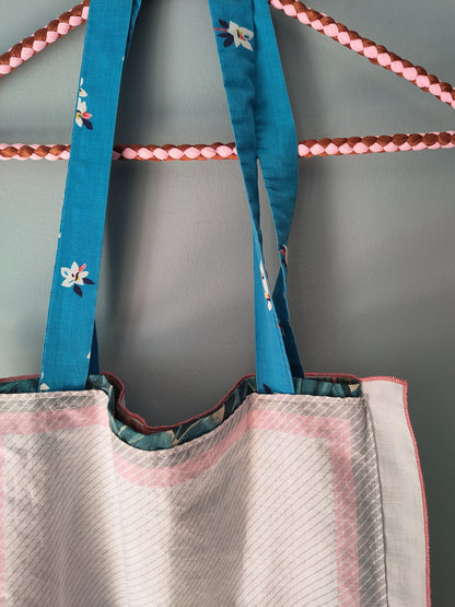 Teal Tones/70's Napkins | Vintage Textile Tote