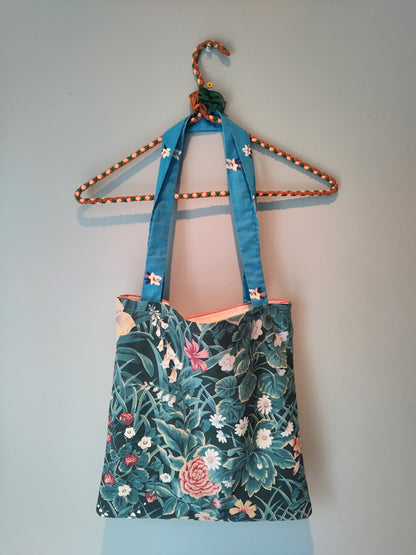 Teal Tones/70's Napkins | Vintage Textile Tote